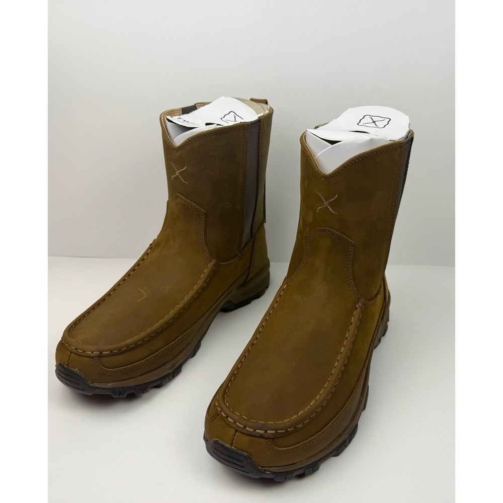 Twisted X 8" Pull-On Hiker Boots Men's Size 10‎ Distressed Saddle MHKB003